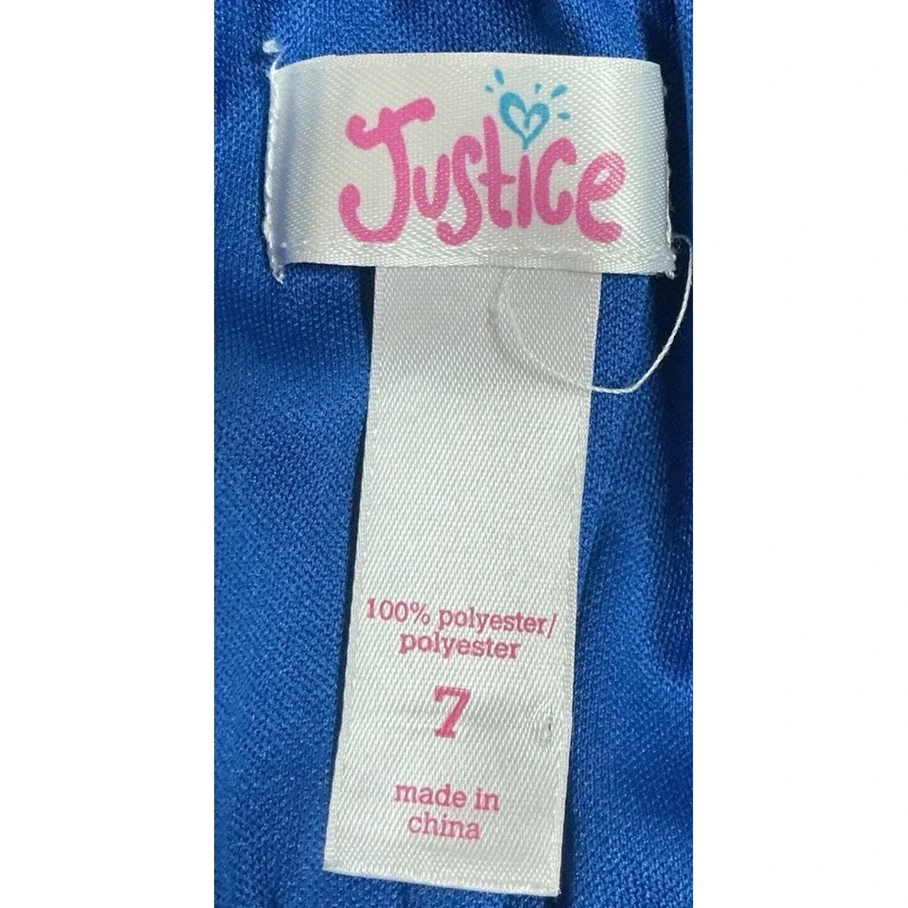 Excellent Outstanding Justice Dress Blue Sequenced Top Size 7